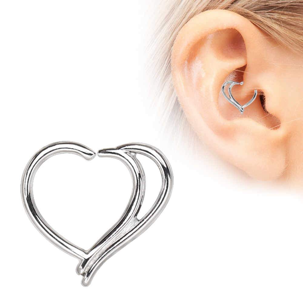 double hoop cartilage earring