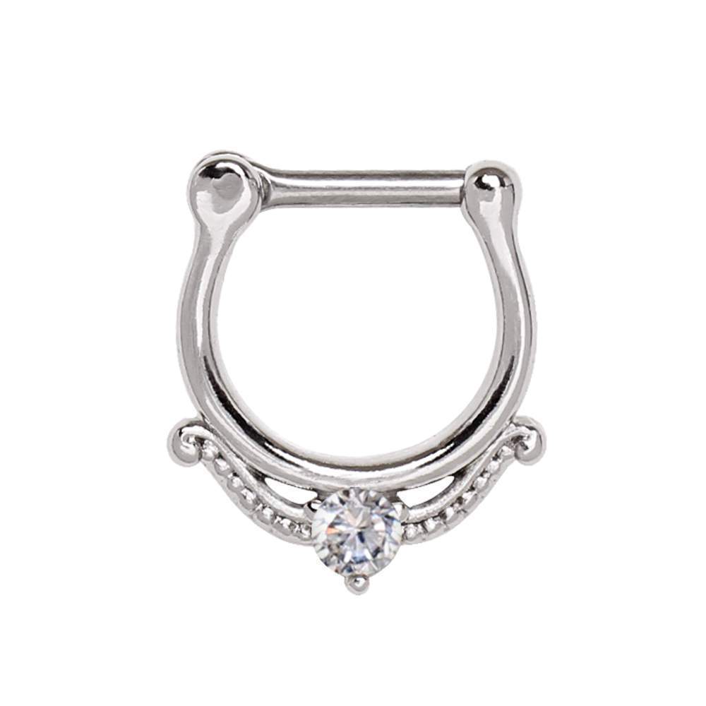316L Stainless Steel Royalty Royal Septum Clicker / Daith Clicker - 1 ...