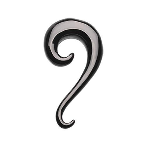 Black Ivy Hook Ear Gauge Spiral Hanging Taper - 1 Pair - Rebel Bod