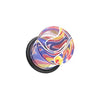 Plugs Earrings - Single Flare Blue/Yellow Vibrant Marble Swirls Single Flared Ear Gauge Plug - 1 Pair -Rebel Bod-RebelBod