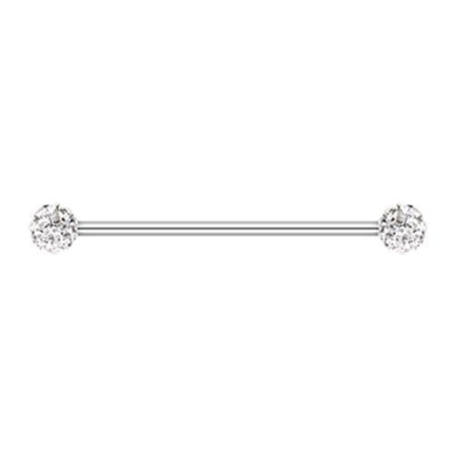 Clear Multi-Sprinkle Dot Multi Gem Industrial Barbell - 1 Piece - Rebel Bod