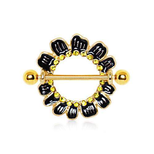 Gold Plated Triple Chain Floral Nipple Shields – Fashion Hut Jewelry