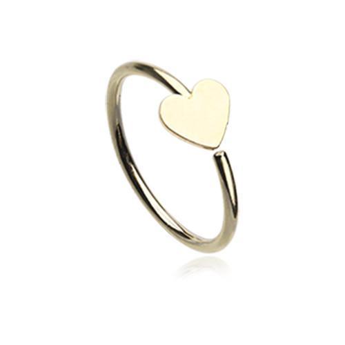 Golden Classic Heart Bendable Nose Hoop 