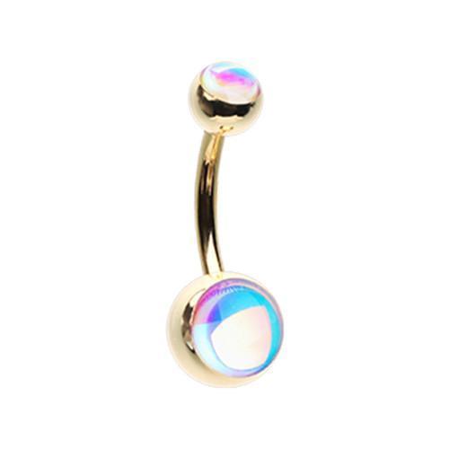 Golden Triple Revo Reverse Belly Button Ring - Rebel Bod