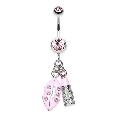 Light Pink Glamourous Lip and Lipstick Belly Button Ring - * Rebel Bod