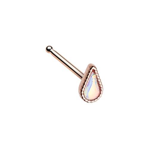 Opal White 14k Gold Nose Hoop | Tulsa Body Jewelry