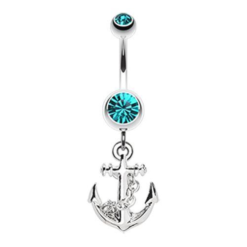 cute anchor belly button rings