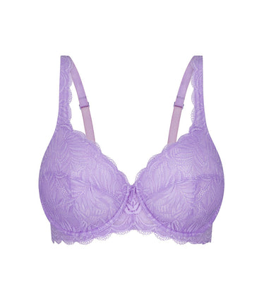 Plus Size Lavender Purple Stretch Lace Non-Padded Underwired