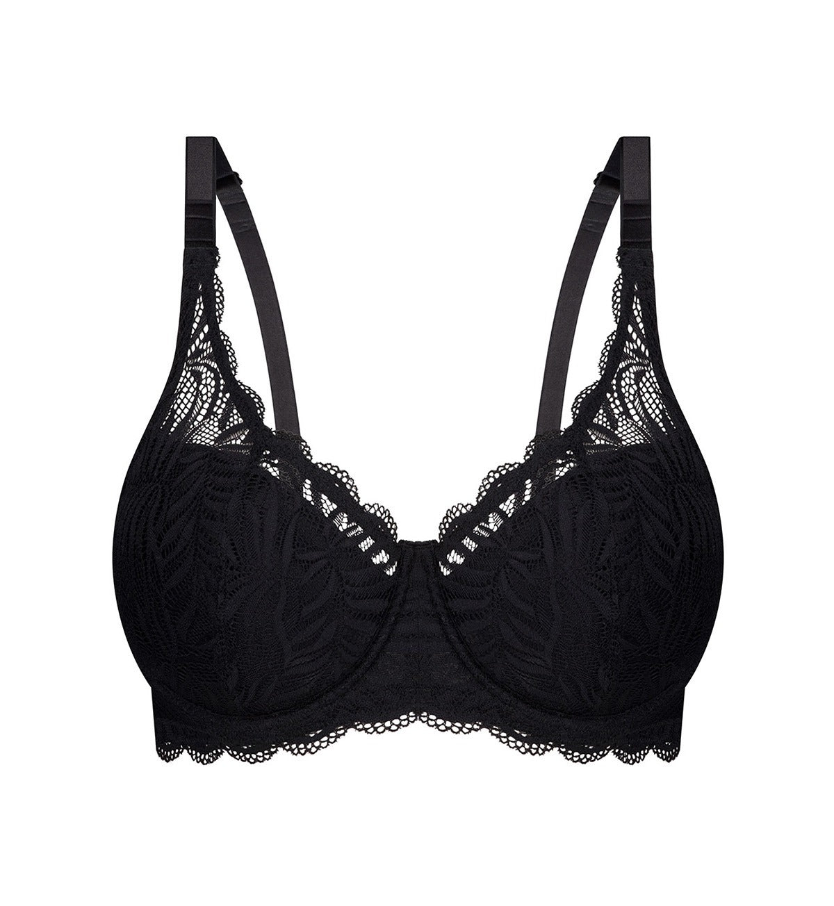 Next DD+ FLORAL LACE LIGHT PADDED BALCONY BRA - Balconette bra - black -  Zalando.de