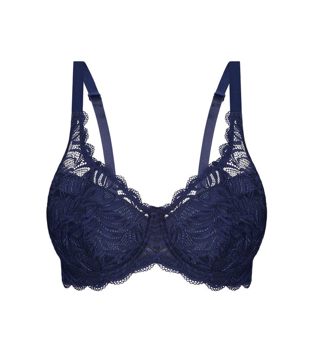 Lormar Double Push-up balconette bra in ariagel padded lace