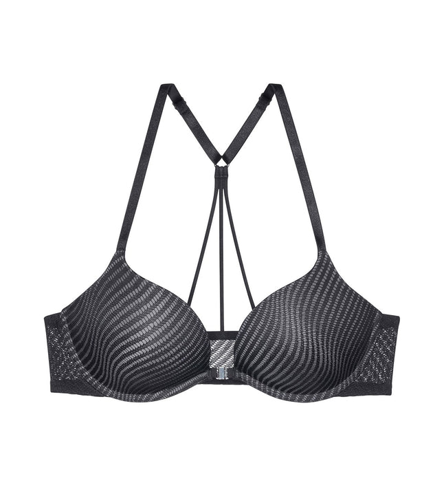 Harmony Spotlight Push Up Front Opening Bra In black