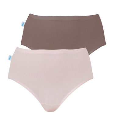 2 pack briefs in dark grey and coral brown Body Touch Cotton