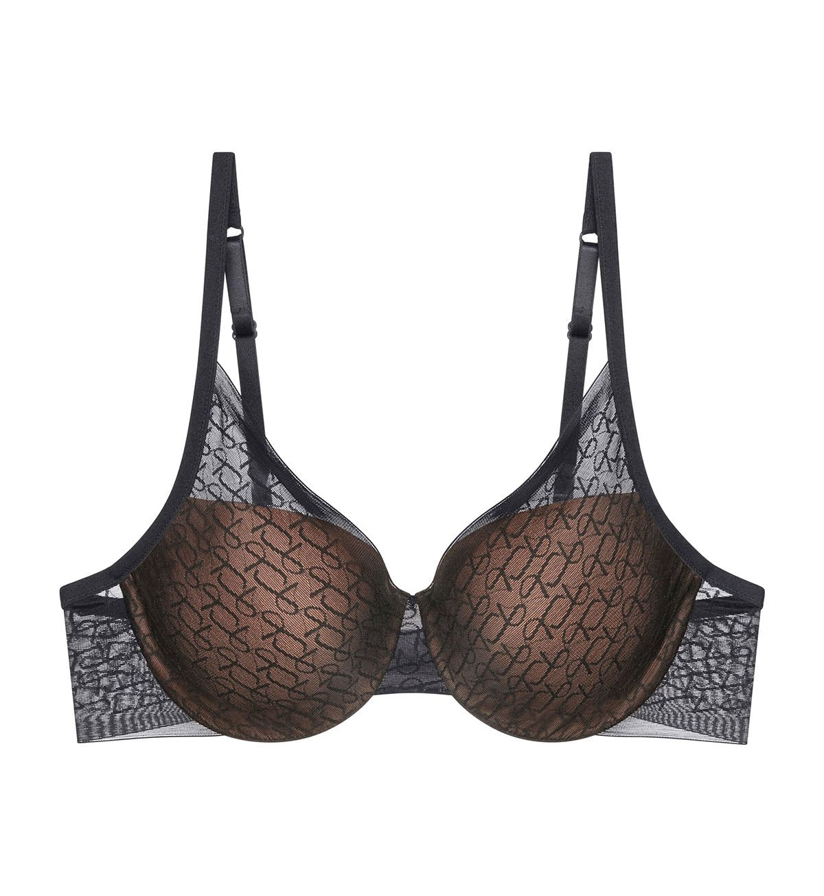 Signature Sheer Wired Padded Bra In black