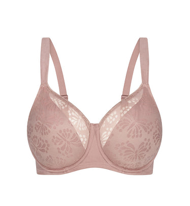 Buy Triumph Lily Minimizer Wired Non Padded Lacy Minimizer Bra-Pink online