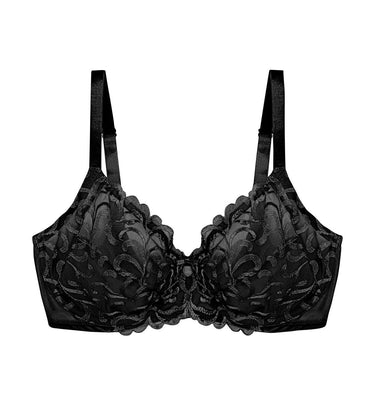 Sheer Balconette Bra In black, Wired Bras