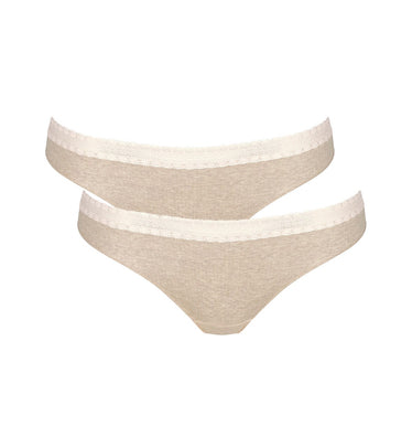 Sloggi Tai Briefs Knickers GO Ribbed 2 Pack Organic Cotton Rich Brief  Lingerie