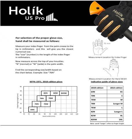 2019 New sizing firefighting gloves NFPA