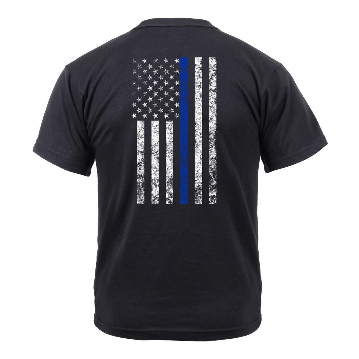 Thin Blue Line T-Shirt With Front Shield - Emergency Responder Products