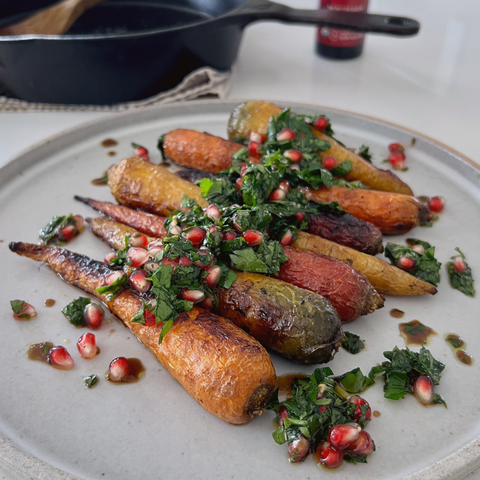 Roasted Carrots with Pomegranate Relish