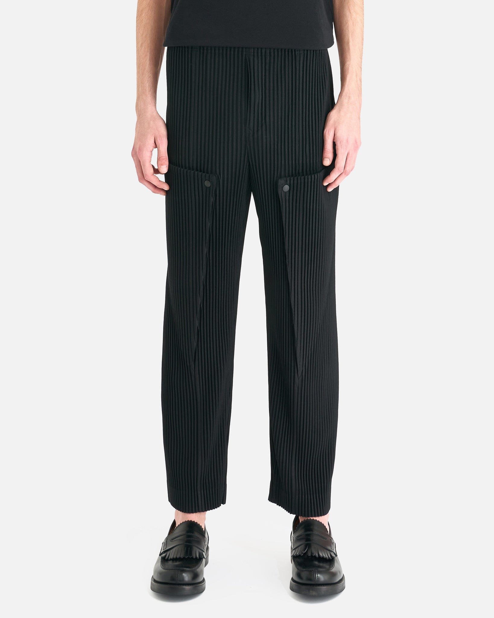 Black Technical-pleated straight-leg trousers | Pleats Please Issey Miyake  | MATCHES UK