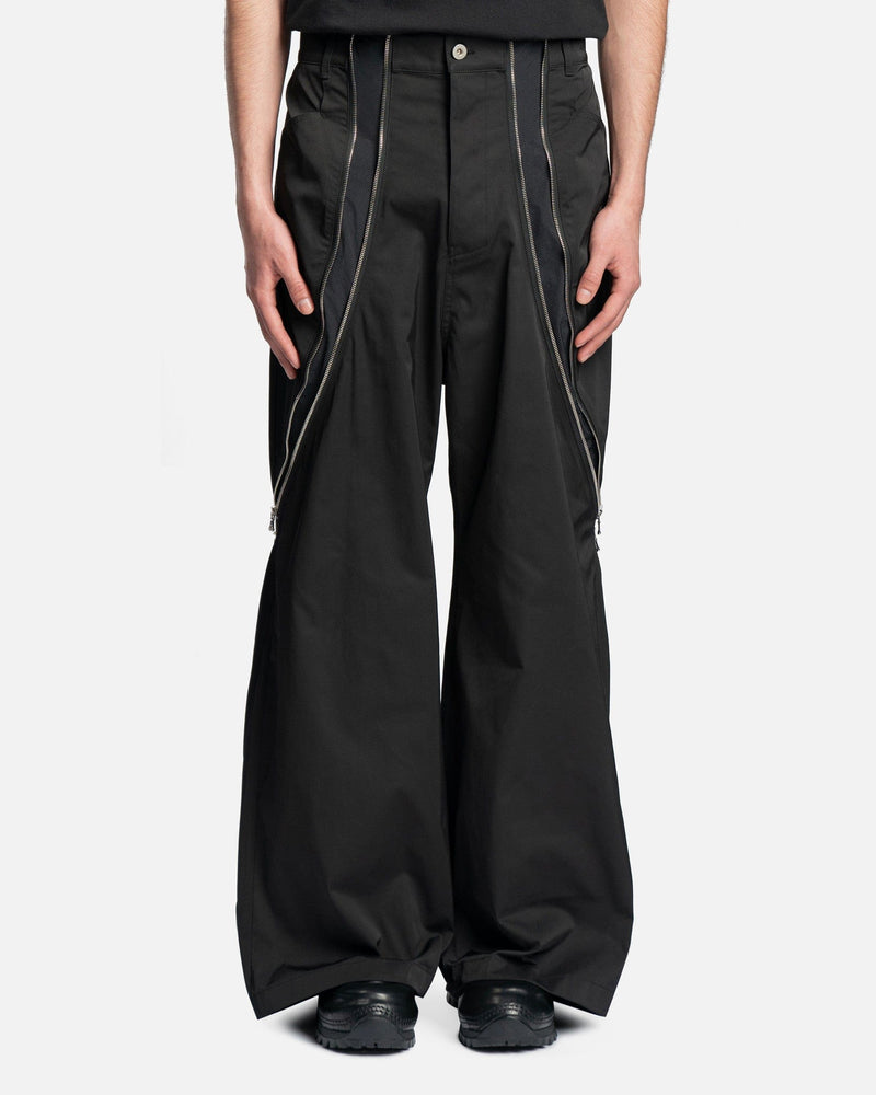 3-Way Zip Trouser in Black/Black