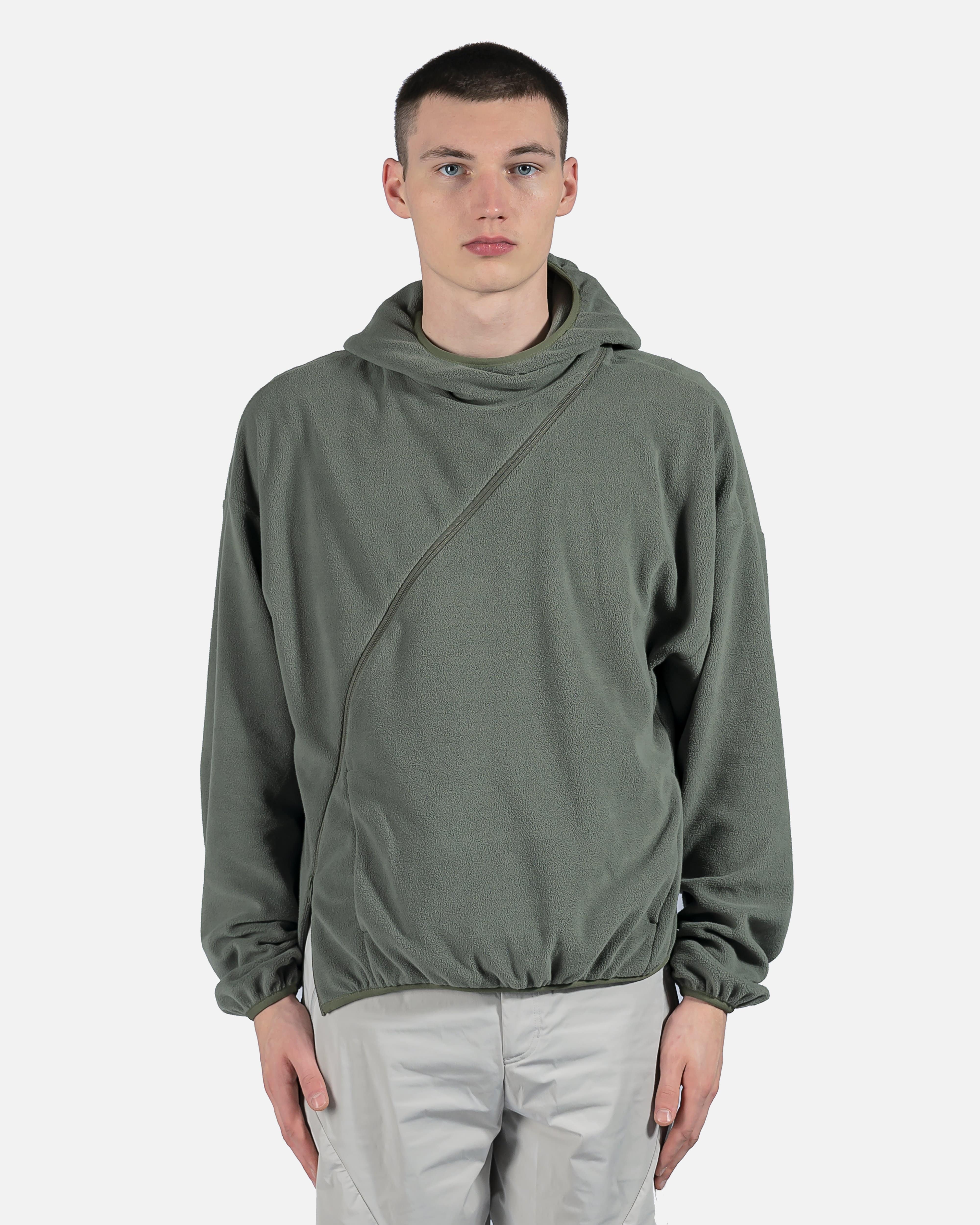 4.0+ Hoodie Center in Olive Green