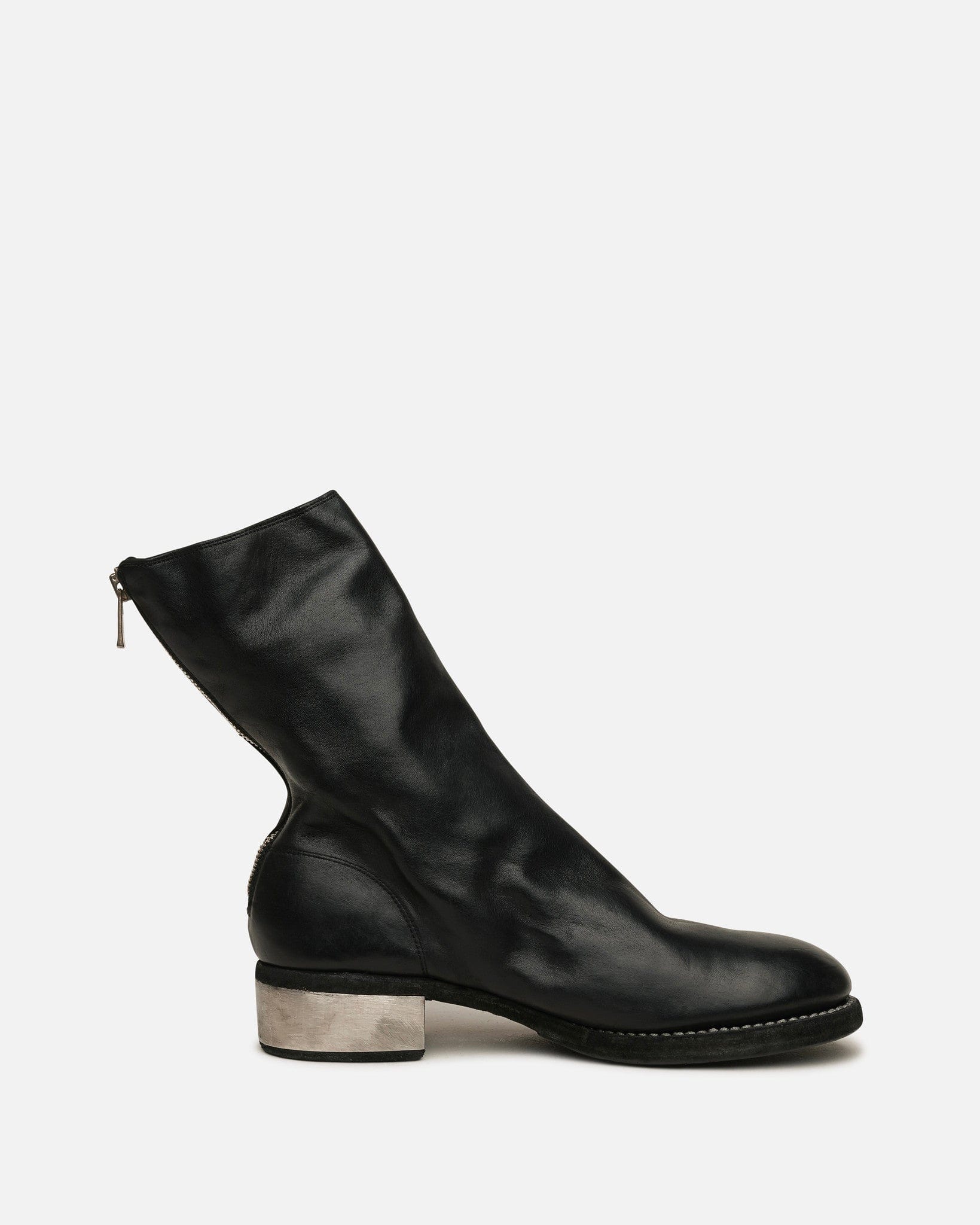 788ZI Full Grain Metal Heel Boot in Black