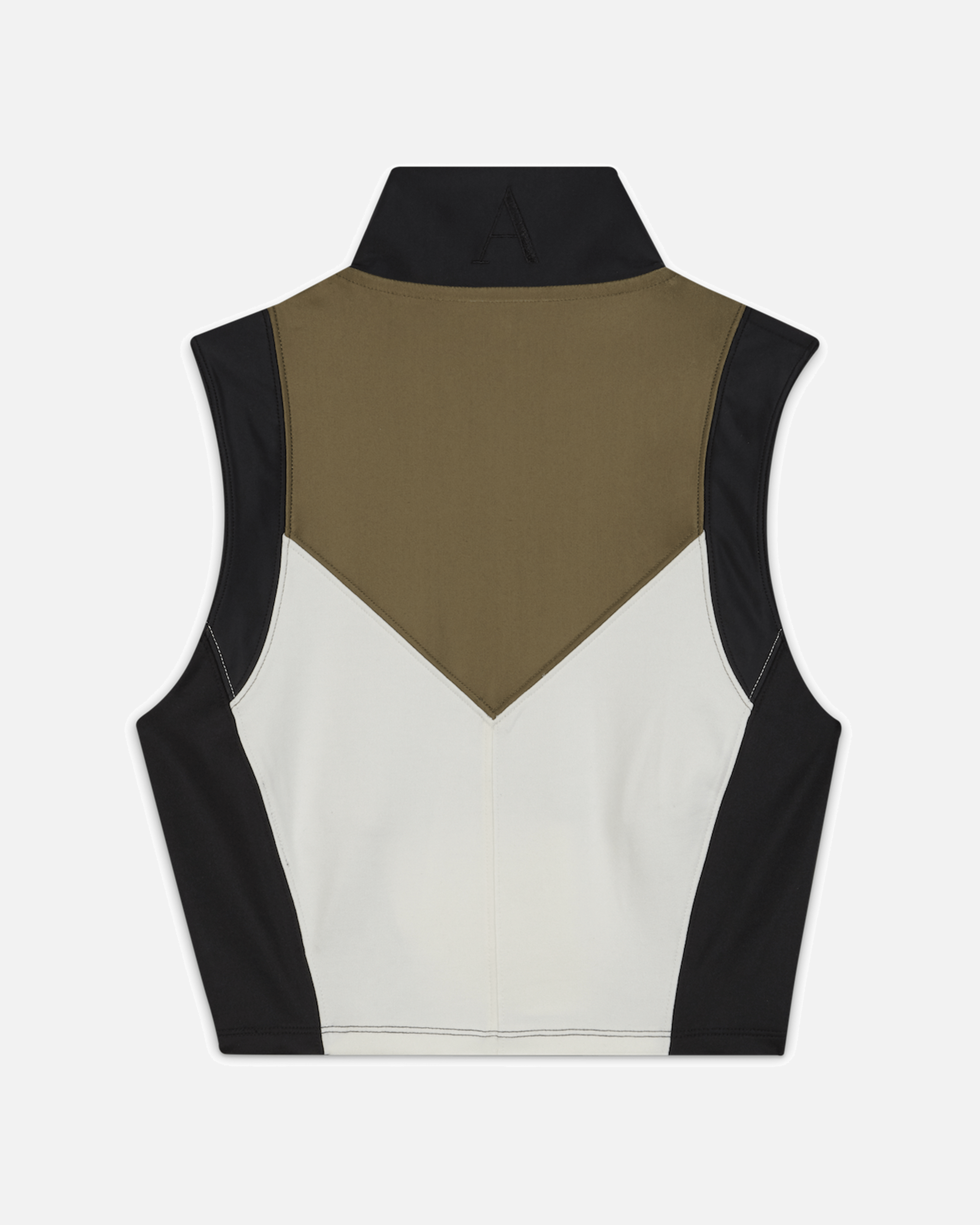 Aleali May 'Fortune' Body Con Crop Top in Olive/Black