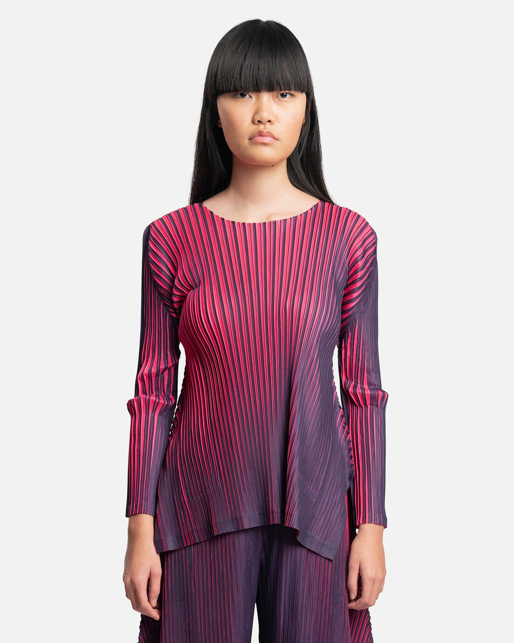 PLEATS PLEASE ISSEY MIYAKE 配色プリーツニットトップス ニット