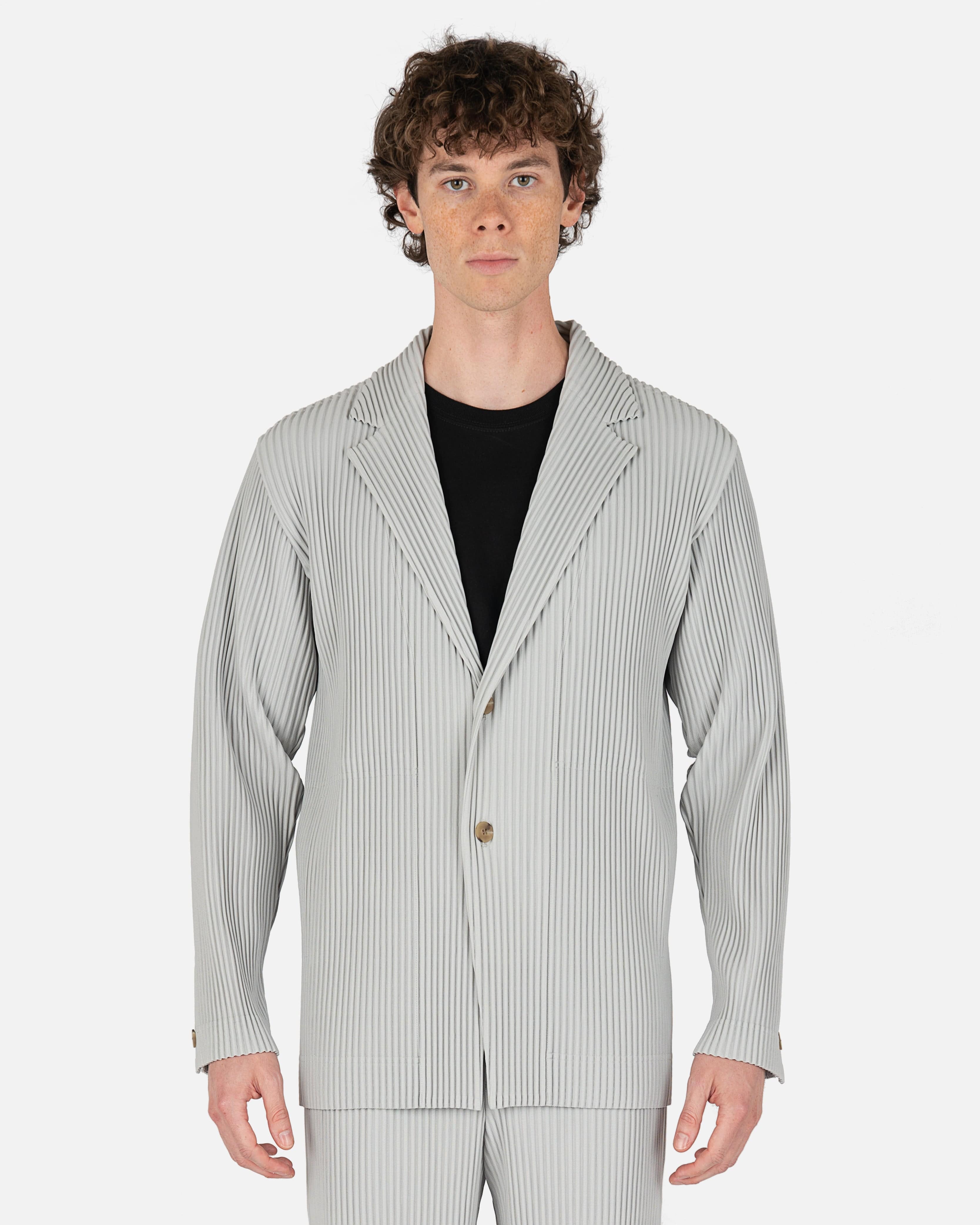 Basics Pleated Blazer in Grey