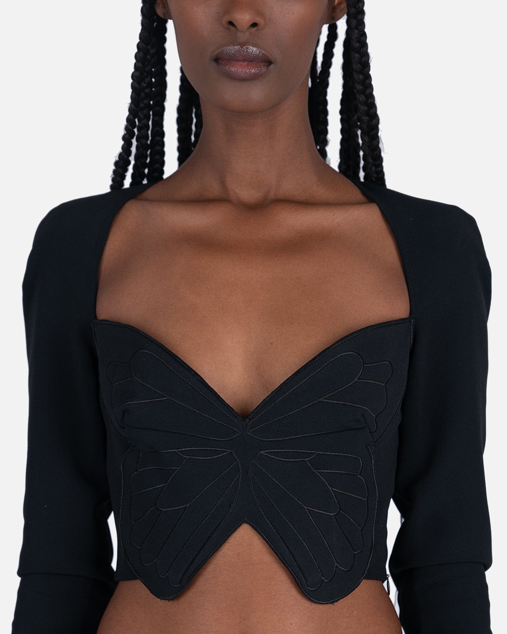 Blouse with Embroidery in Black