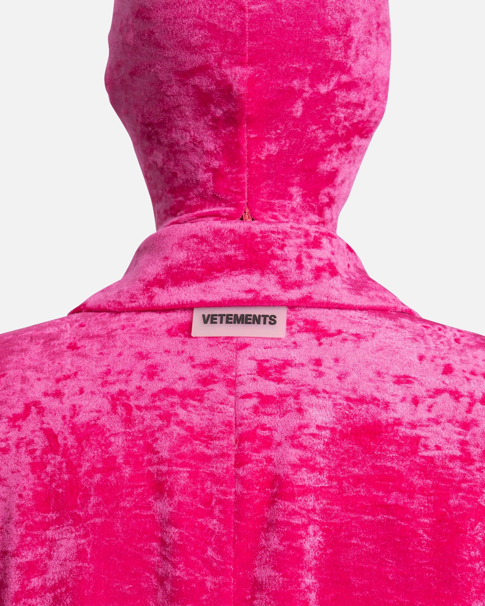 Boxy Single Breasted Velvet Tailored Coat in Pink