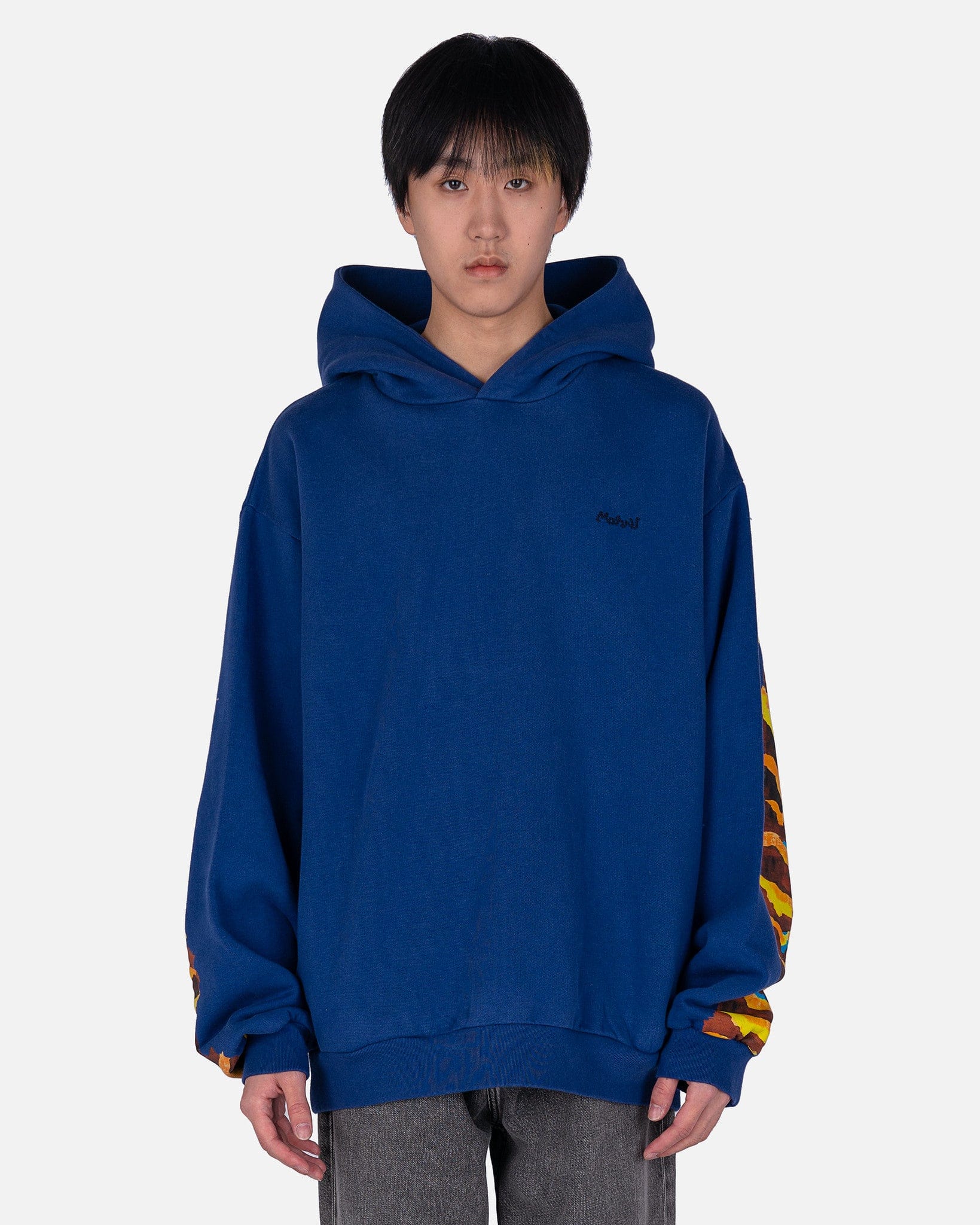 Brushed Logo Hoodie in Ocean