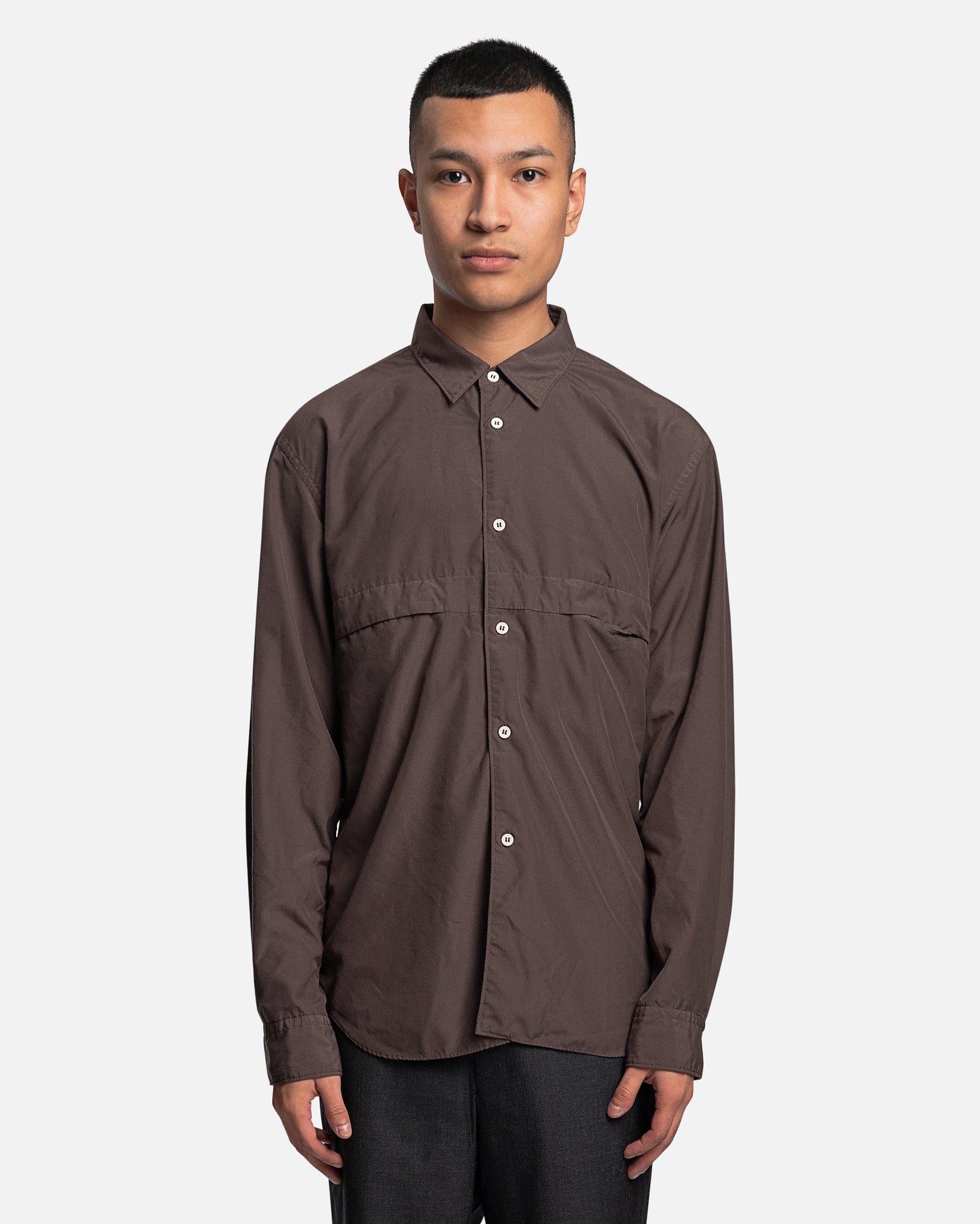 Button-Up Long Sleeve Shirt in Khaki