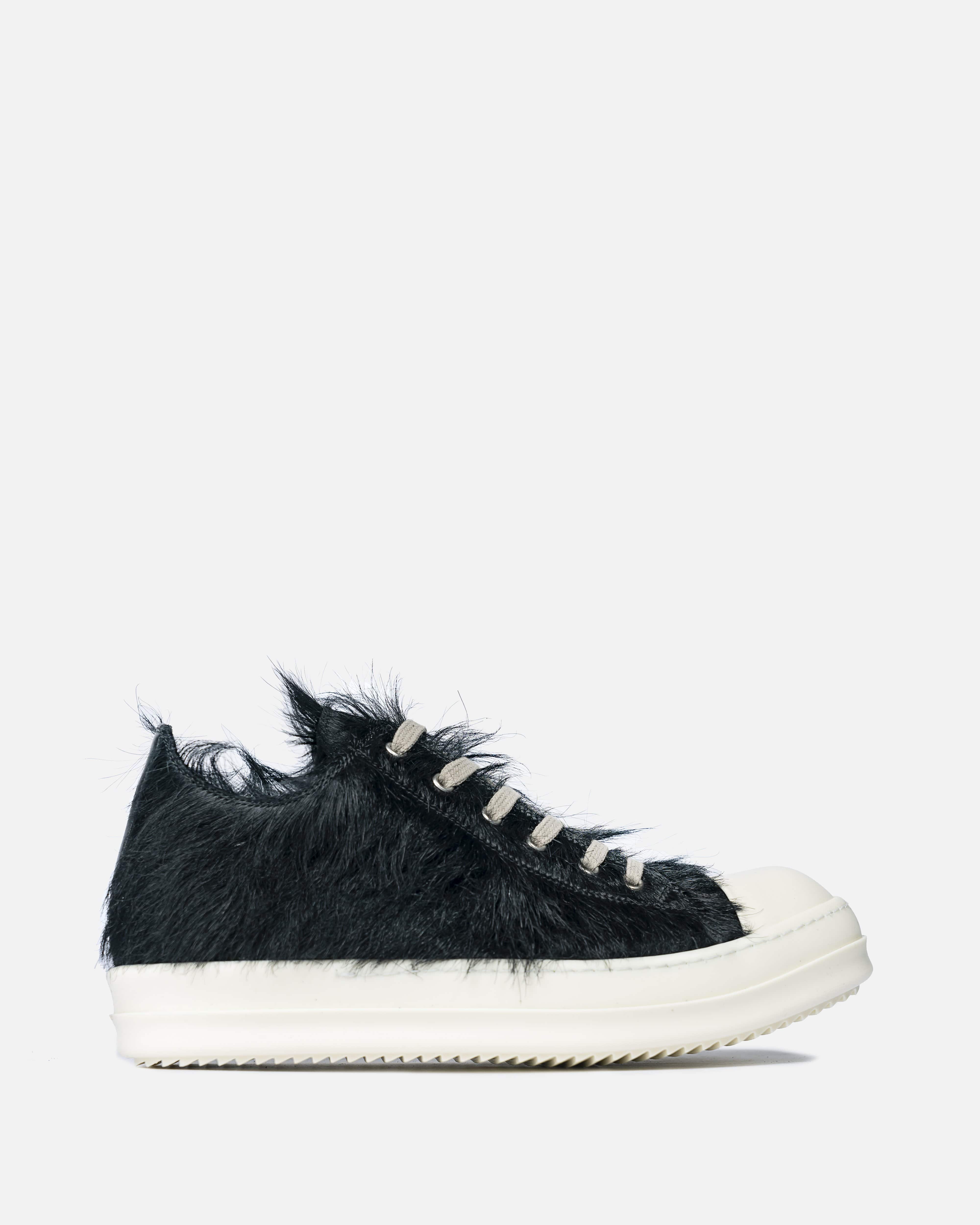 Calf Hair Low Ramones in Black/Milk