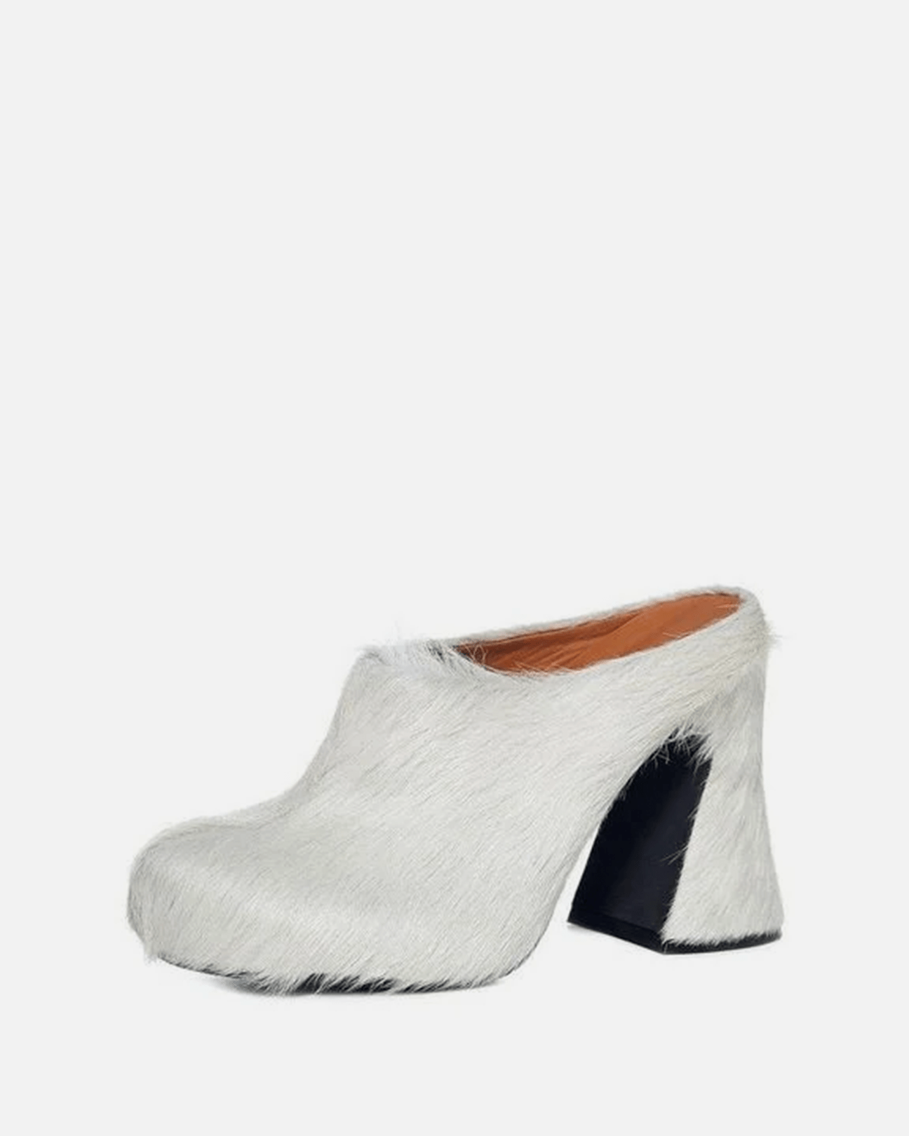 Calf-Hair Sabot Heel in Natural White