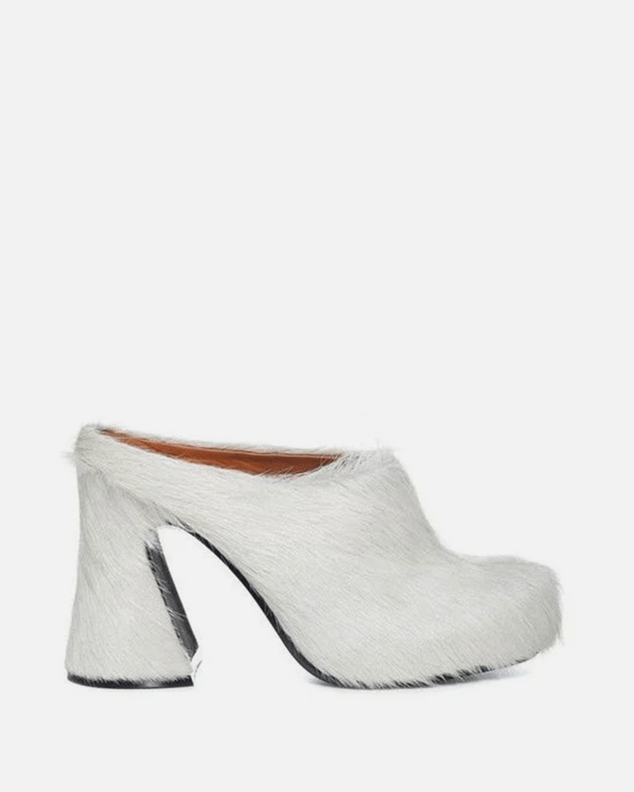 Calf-Hair Sabot Heel in Natural White