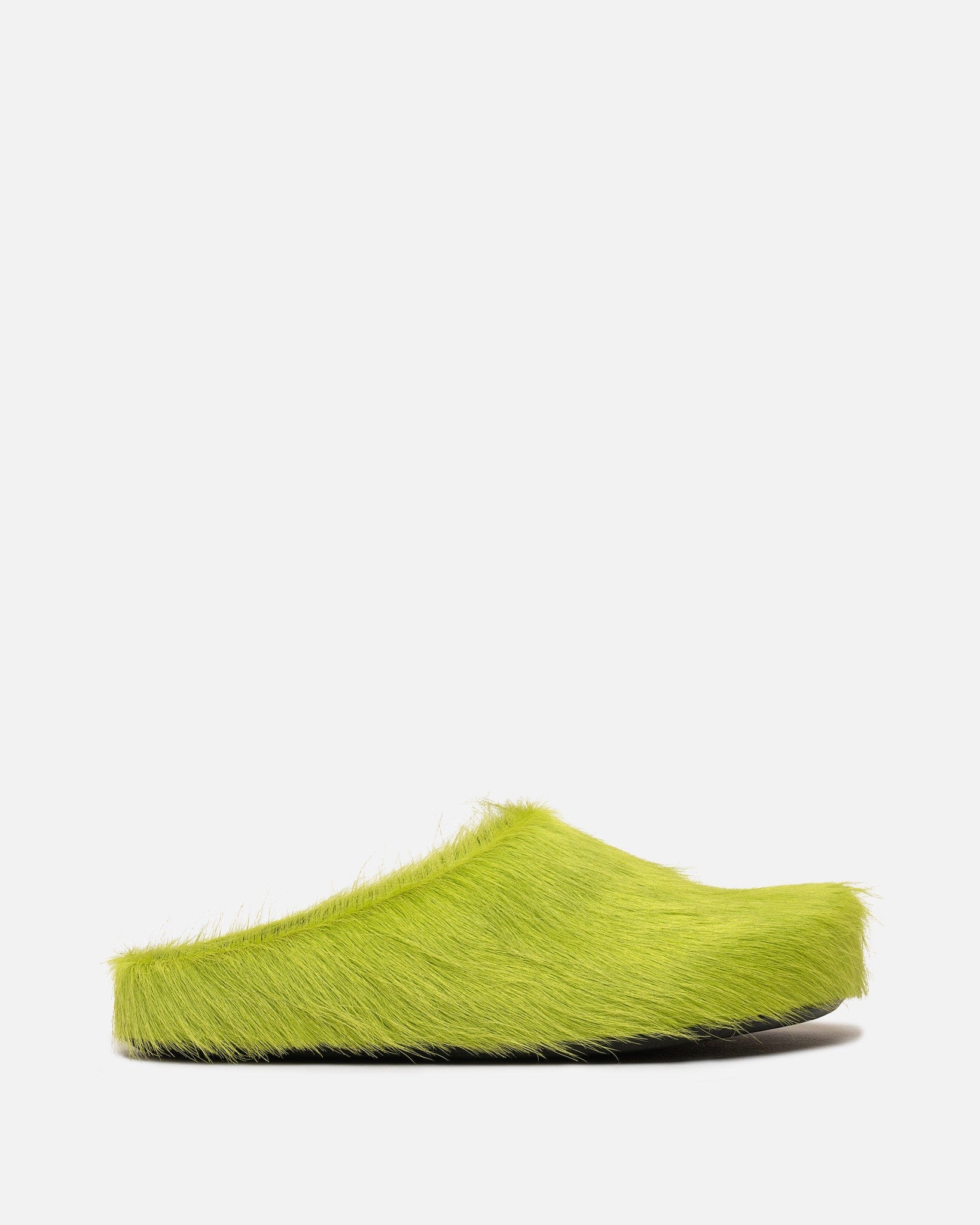 Calf-Hair Sabot in Lime Green