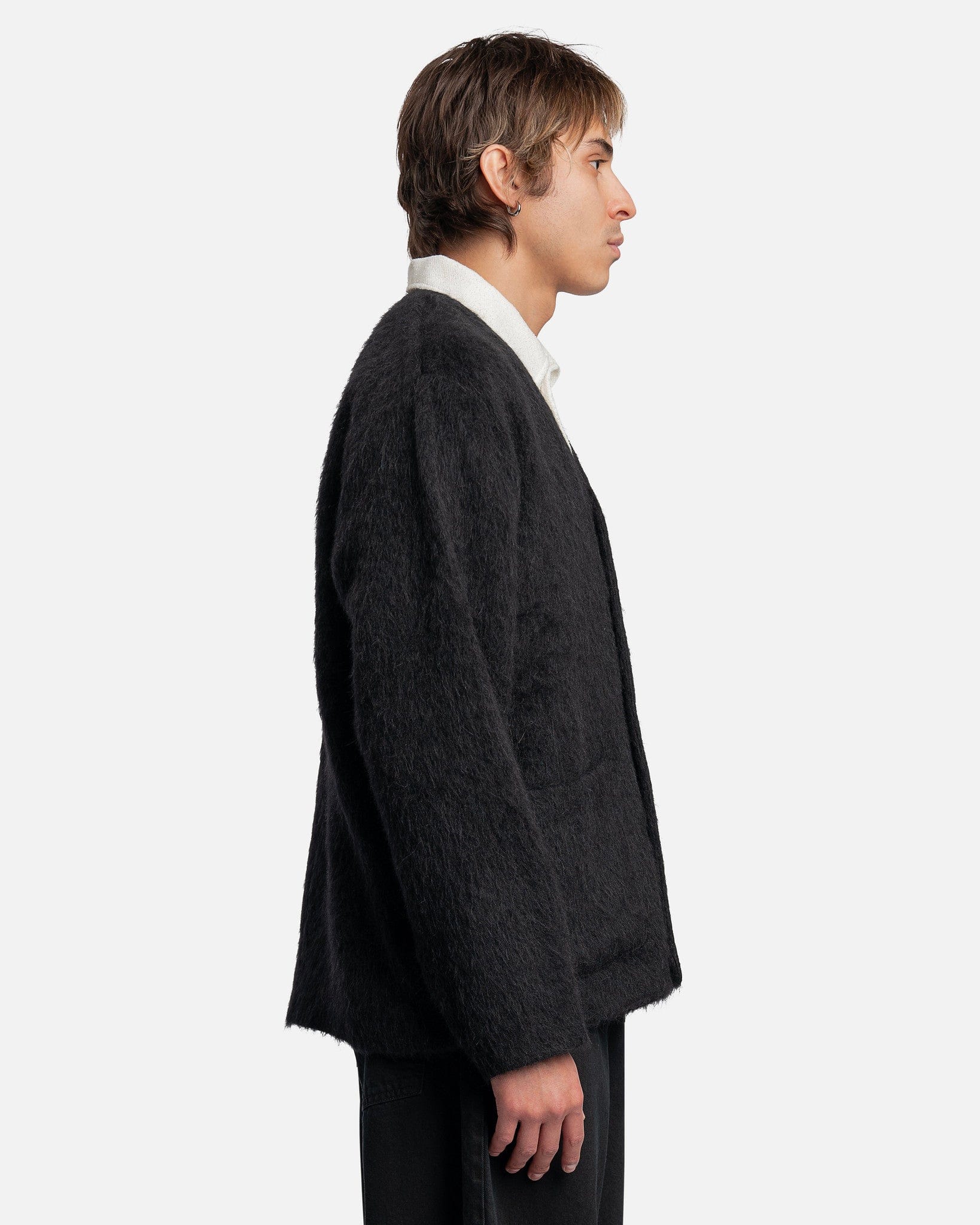 Cardigan in Black Mohair