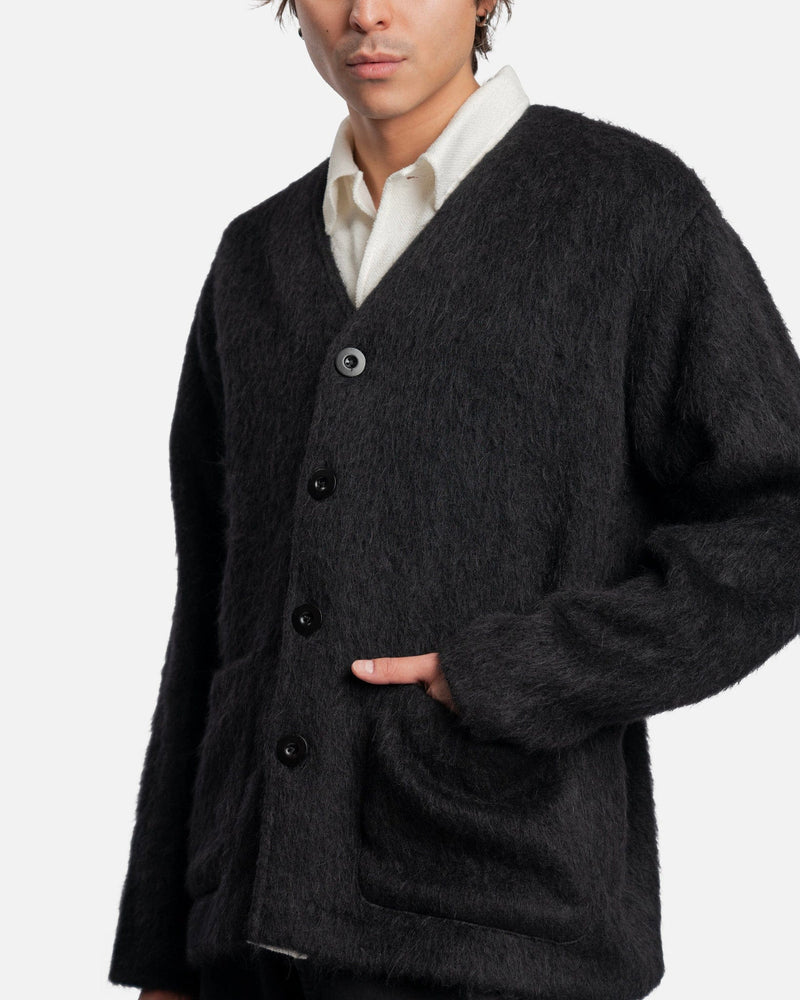 Cardigan in Black Mohair – SVRN