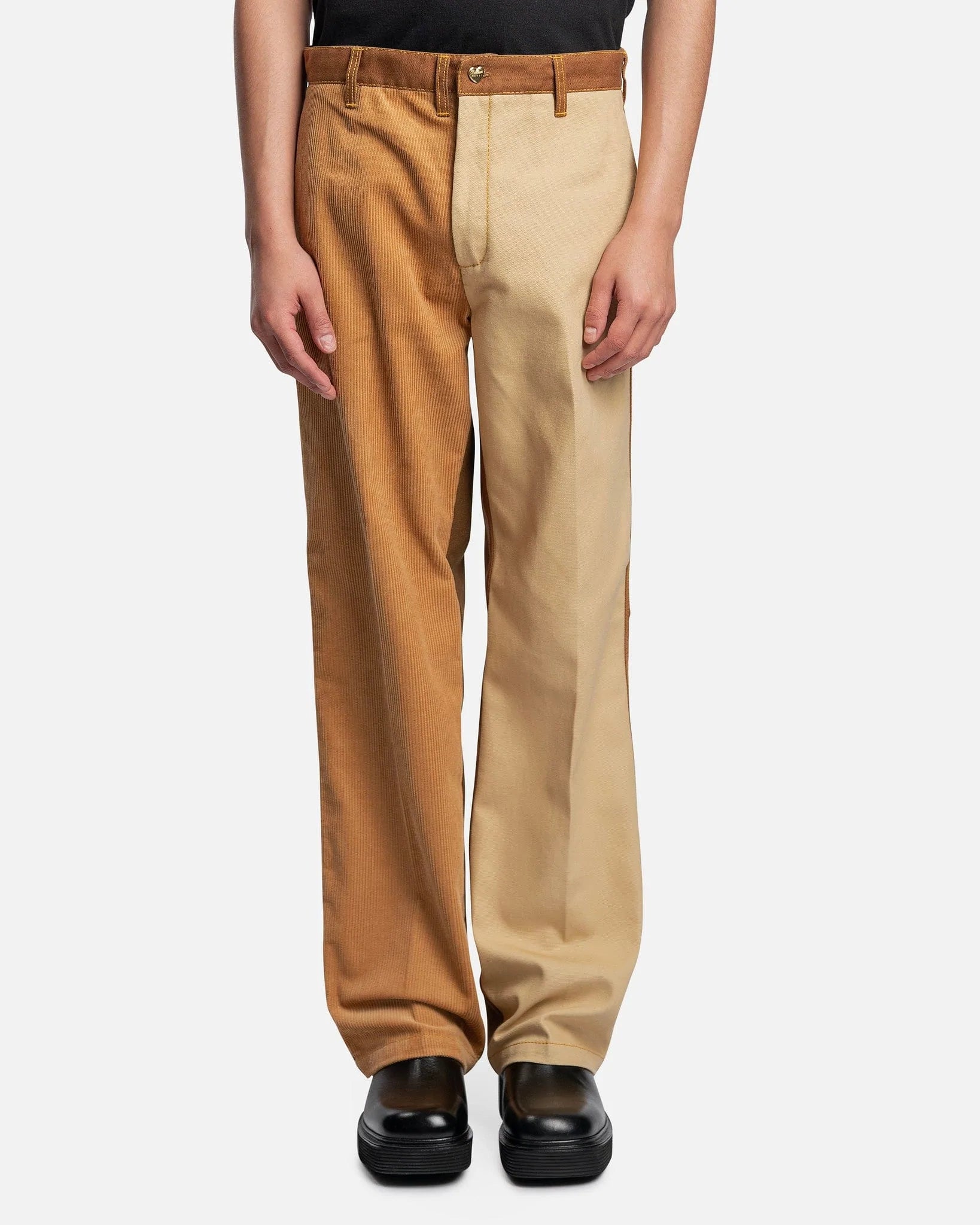 Wide fit trousers in pinstripe and embossed cotton canvas  Slowear Incotex   Slowear