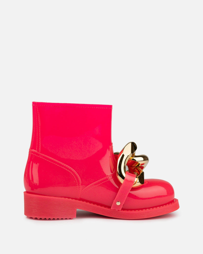 Chain Rubber Boot In Fluorescent Pink Svrn