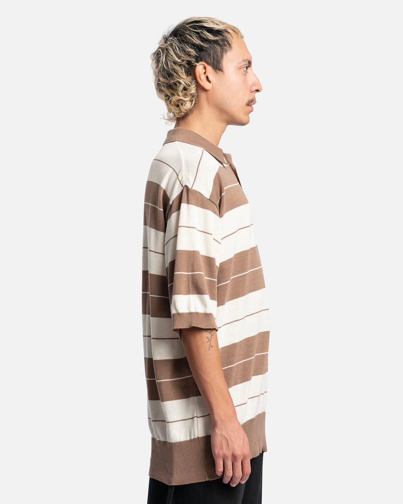 Charlie Brown Stripe Polo Sweater in Brown/Sand – SVRN