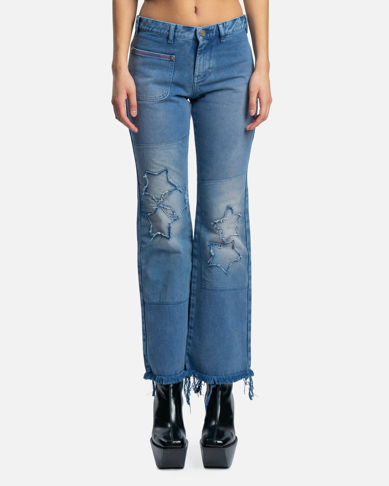 Denim Star Jacquard Pants in Blue