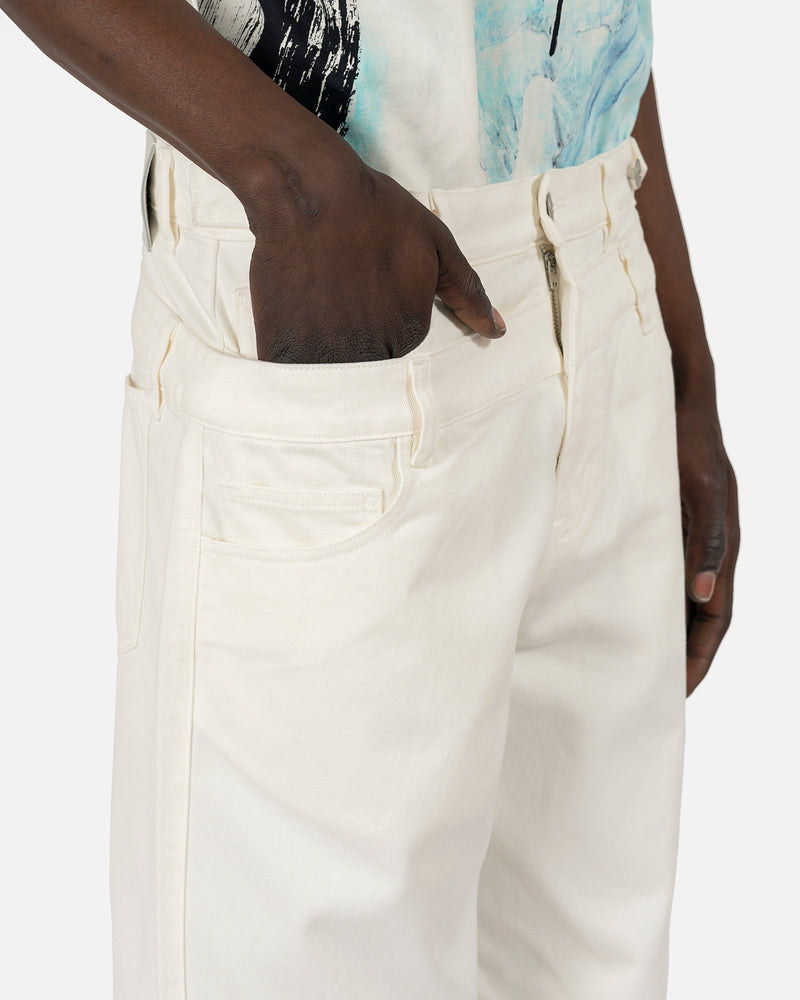 Double Waistband Jeans in White