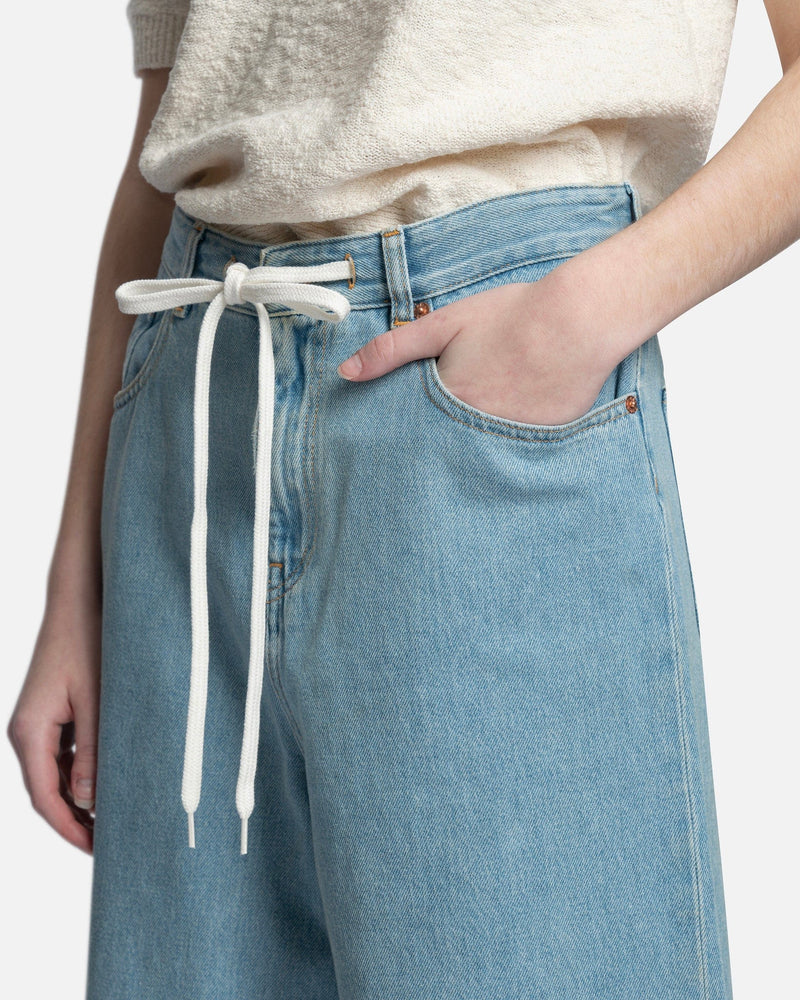 Drawstring Denim Shorts in Light Blue – SVRN