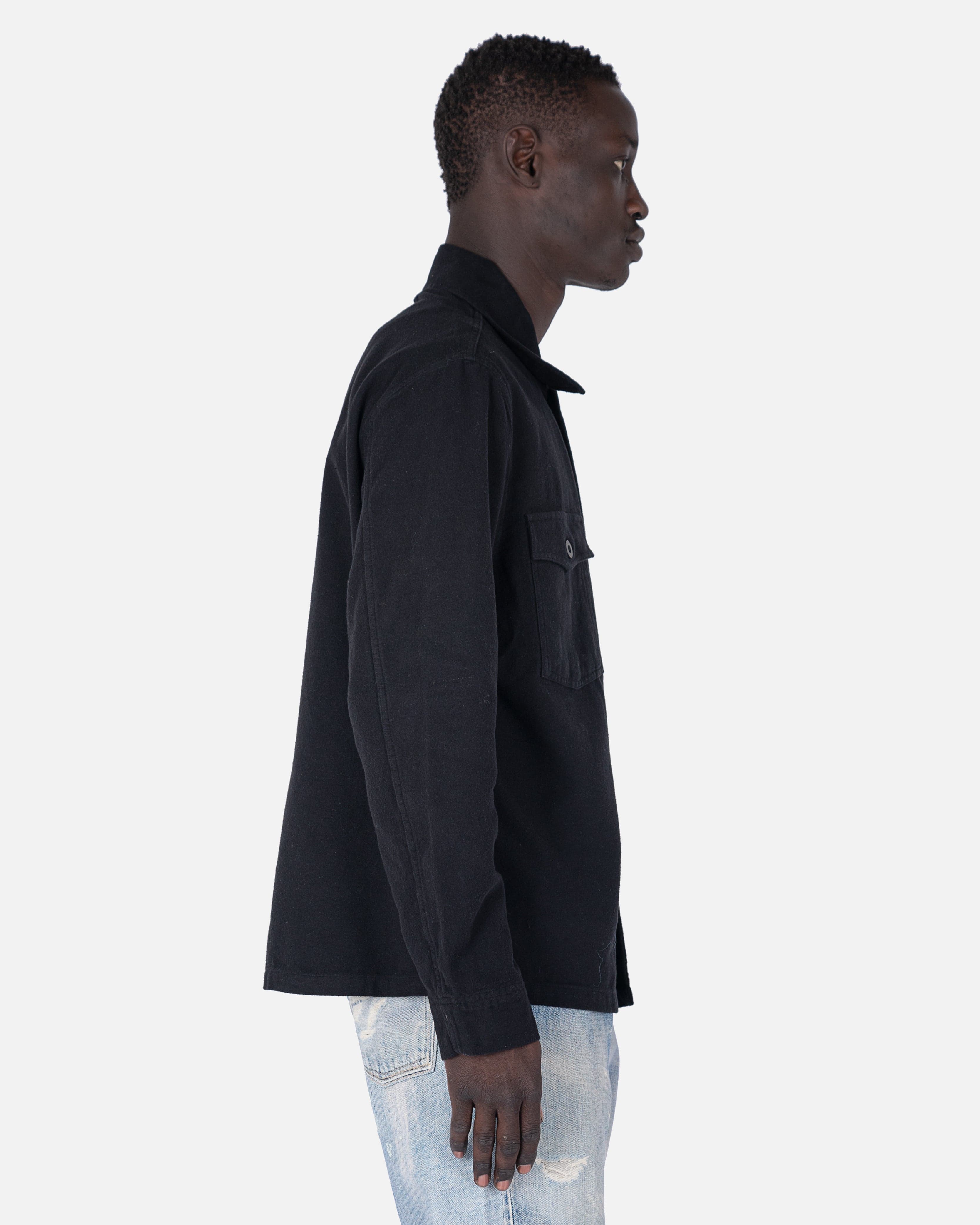 Evening Coach Jacket in Black Brushed Cotton – SVRN