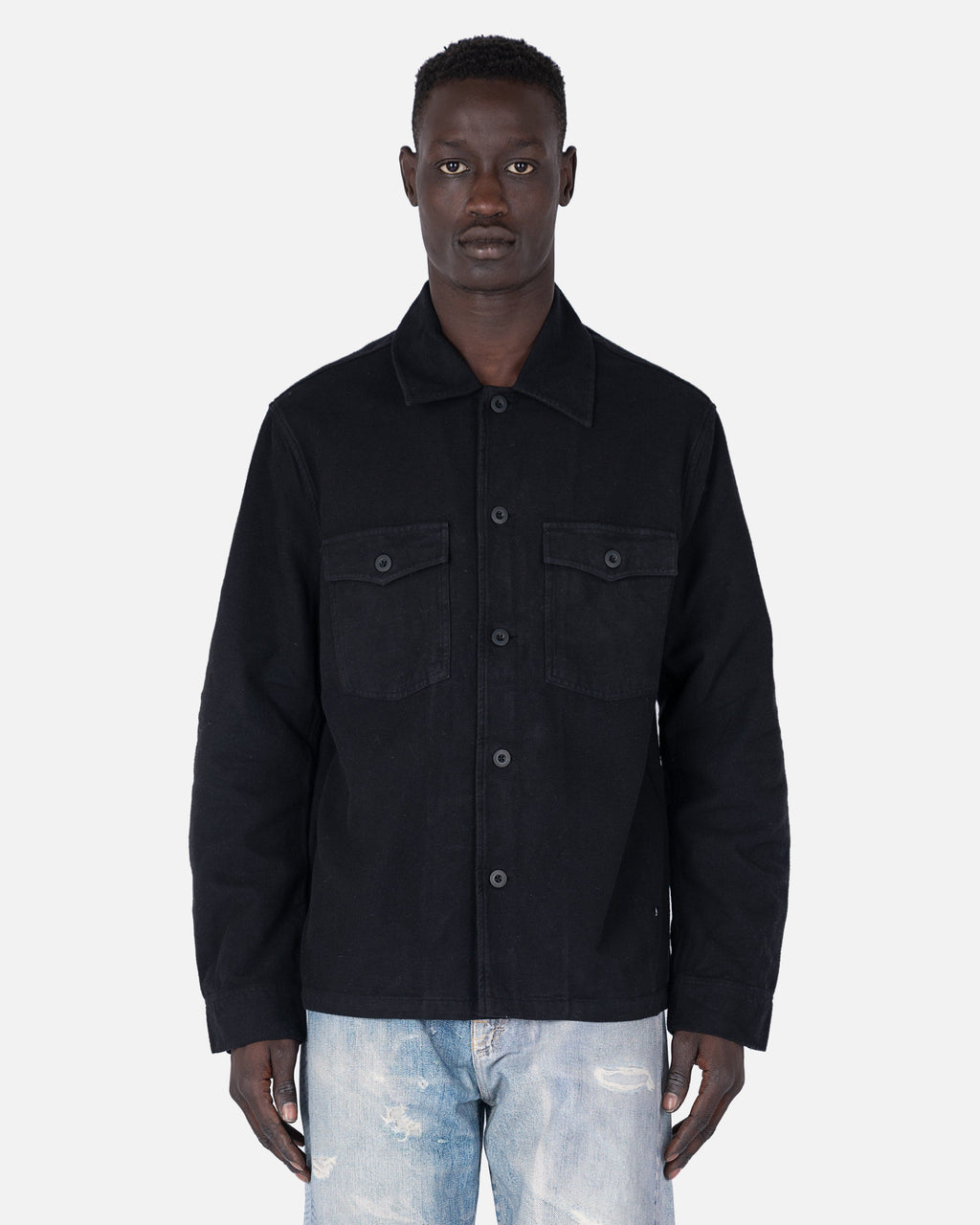 Evening Coach Jacket in Black Brushed Cotton – SVRN