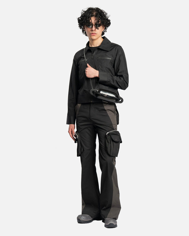 3-Way Zip Trouser in Black/Black