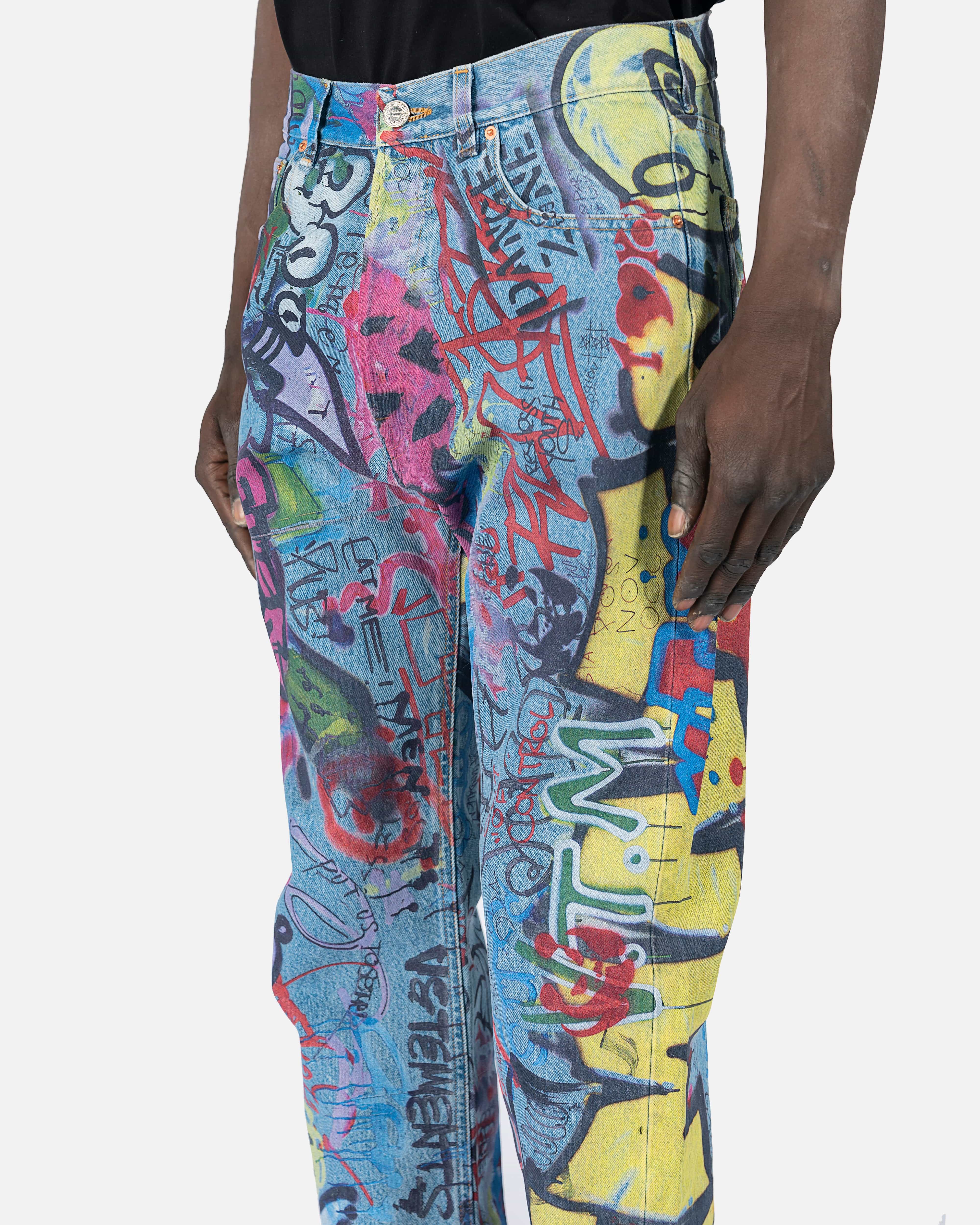 Graffiti Straight Leg Denim in Multi – SVRN